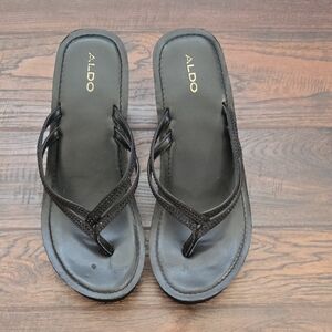 Aldo Black Rhinestone Sandals